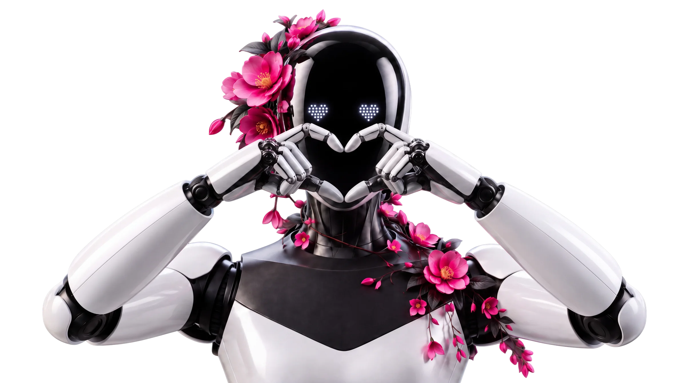Ember robot forming a heart with its hands
